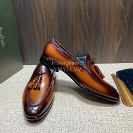 Berluti Fashion Leather Tassel Shoes For Men Brown