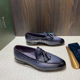 Berluti Fashion Leather Tassel Shoes For Men Gray