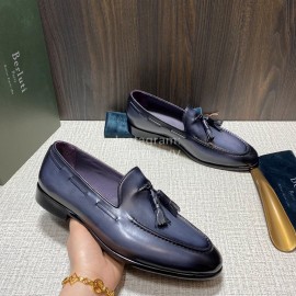 Berluti Fashion Leather Tassel Shoes For Men Gray