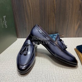 Berluti Fashion Leather Tassel Shoes For Men Gray