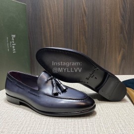 Berluti Fashion Leather Tassel Shoes For Men Gray