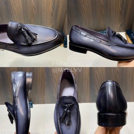 Berluti Fashion Leather Tassel Shoes For Men Gray