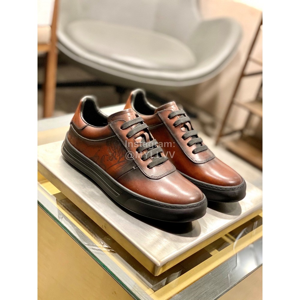 Berluti Sport Track Leather Sneakers For Men Brown