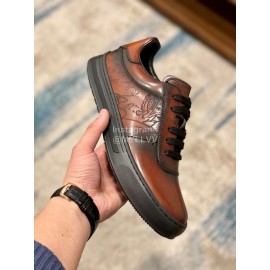 Berluti Sport Track Leather Sneakers For Men Brown