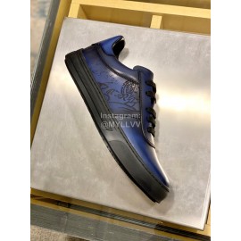 Berluti Sport Track Leather Sneakers For Men Blue
