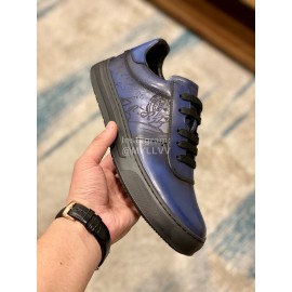 Berluti Sport Track Leather Sneakers For Men Blue