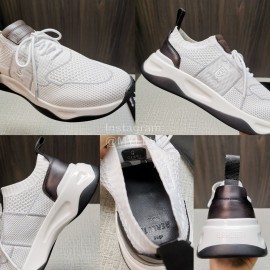 Berluti Shadow Spring Knitted Leather Sneakers For Men White