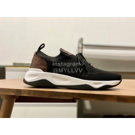 Berluti Shadow Spring Knitted Leather Sneakers For Men Black