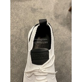 Berluti Shadow Spring Knitted Leather Sneakers White For Men 