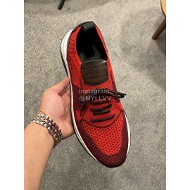Berluti Shadow Spring Knitted Leather Sneakers For Men Red