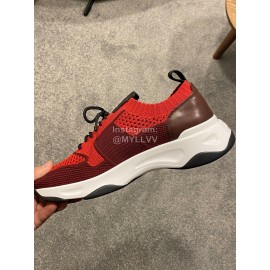 Berluti Shadow Spring Knitted Leather Sneakers For Men Red