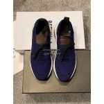 Berluti Shadow Spring Knitted Leather Sneakers For Men Blue