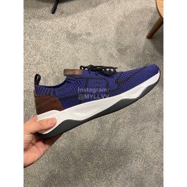 Berluti Shadow Spring Knitted Leather Sneakers For Men Blue