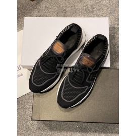 Berluti Shadow Spring Knitted Leather Sneakers For Men Gray