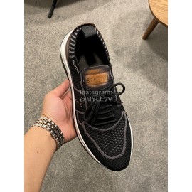 Berluti Shadow Spring Knitted Leather Sneakers For Men Gray