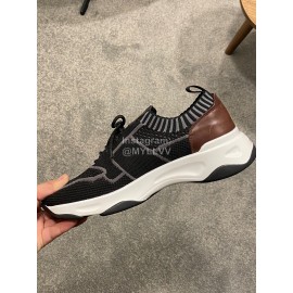 Berluti Shadow Spring Knitted Leather Sneakers For Men Gray