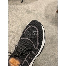 Berluti Shadow Spring Knitted Leather Sneakers For Men Gray