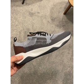 Berluti Shadow Spring Knitted Leather Sneakers Gray For Men 