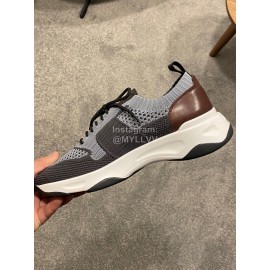 Berluti Shadow Spring Knitted Leather Sneakers Gray For Men 