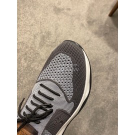 Berluti Shadow Spring Knitted Leather Sneakers Gray For Men 