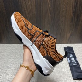 Berluti Shadow Spring Knitted Leather Sneakers For Men Brown