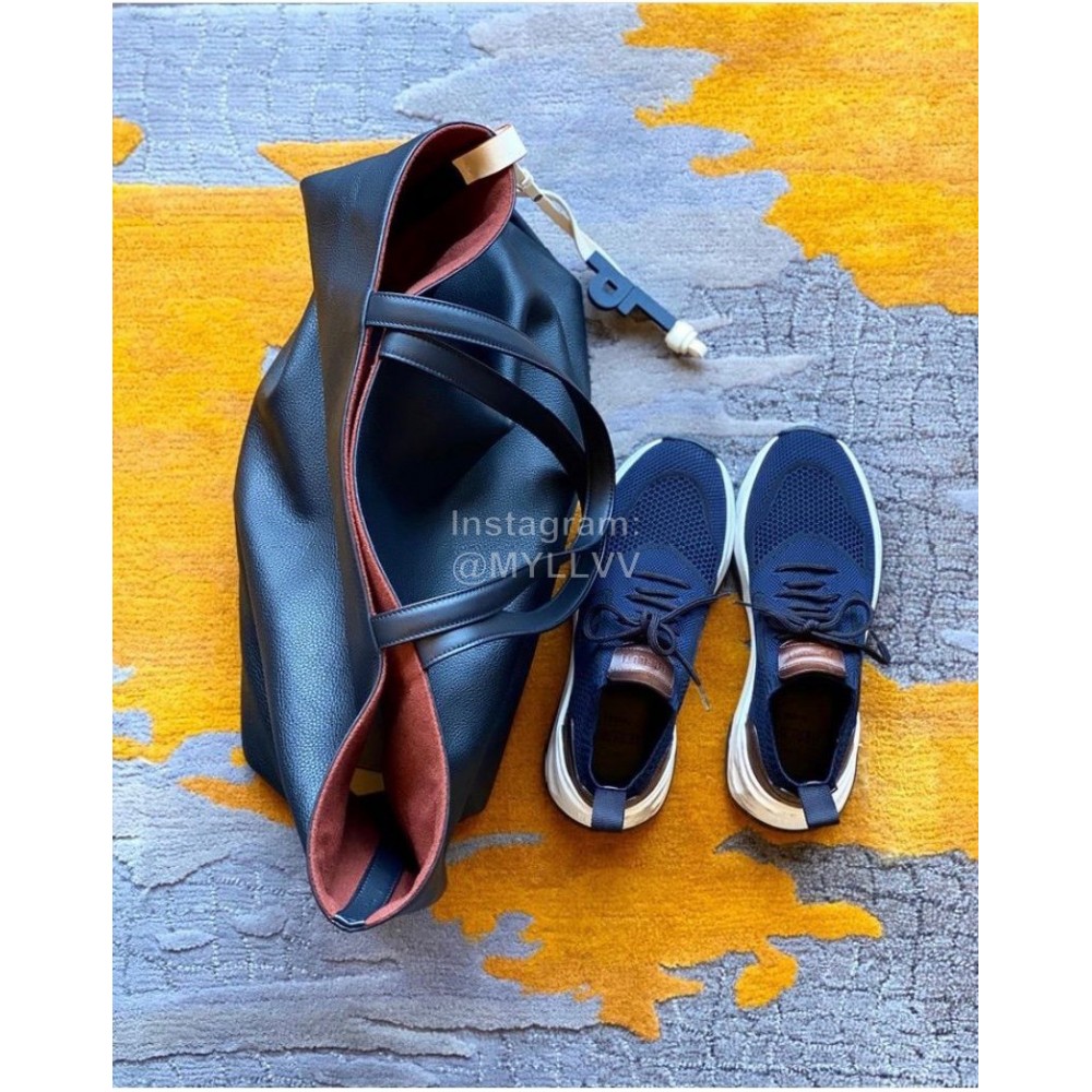 Berluti Shadow Spring Blue Knitted Leather Sneakers For Men 