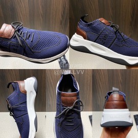 Berluti Shadow Spring Blue Knitted Leather Sneakers For Men 
