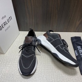 Berluti Shadow Spring Knitted Leather Sneakers For Men 