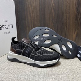 Berluti Shadow Spring Knitted Leather Sneakers For Men 