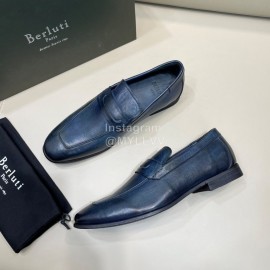 Berluti Fashion Leather Casual Shoes For Men Navy