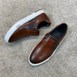 Berluti Stellar Fashion Leather Casual Shoes For Men Brown