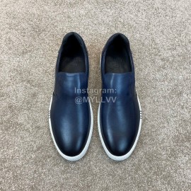 Berluti Stellar Fashion Leather Casual Shoes For Men Navy