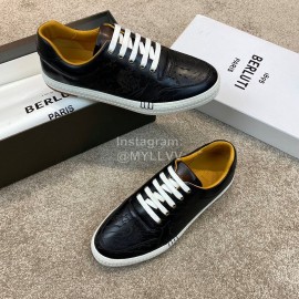Berluti Stellar Fashion Leather Lace Up Casual Shoes For Men Black