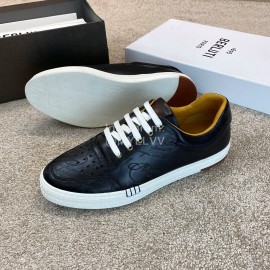 Berluti Stellar Fashion Leather Lace Up Casual Shoes For Men Black
