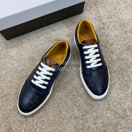 Berluti Stellar Fashion Leather Lace Up Casual Shoes For Men Navy