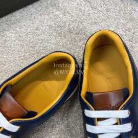 Berluti Stellar Fashion Leather Lace Up Casual Shoes For Men Navy