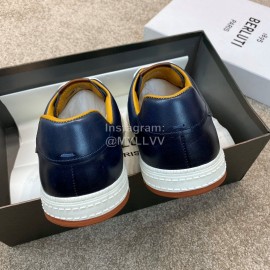 Berluti Stellar Fashion Leather Lace Up Casual Shoes For Men Navy