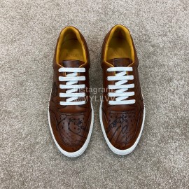 Berluti Stellar Fashion Leather Lace Up Casual Shoes For Men Brown