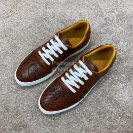 Berluti Stellar Fashion Leather Lace Up Casual Shoes For Men Brown