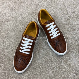 Berluti Stellar Fashion Leather Lace Up Casual Shoes For Men Brown