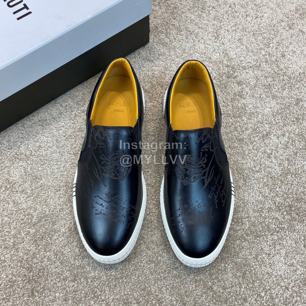 Berluti Stellar New Leather Casual Shoes For Men Black