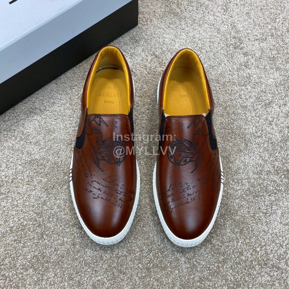 Berluti Stellar New Leather Casual Shoes For Men Brown