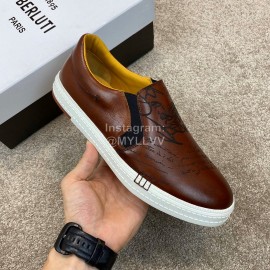 Berluti Stellar New Leather Casual Shoes For Men Brown
