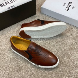 Berluti Stellar New Leather Casual Shoes For Men Brown