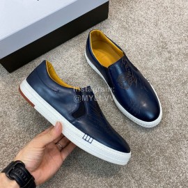 Berluti Stellar New Leather Casual Shoes For Men Navy