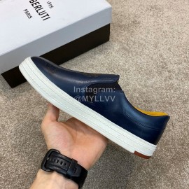 Berluti Stellar New Leather Casual Shoes For Men Navy