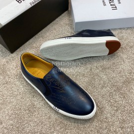 Berluti Stellar New Leather Casual Shoes For Men Navy