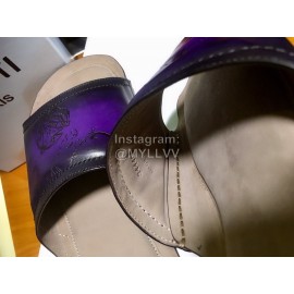 Berluti Stellar Calf Leather Casual Slippers For Men Purple