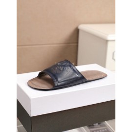 Berluti Stellar New Calf Leather Casual Slippers For Men Navy