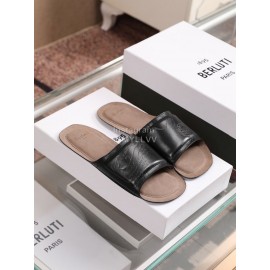 Berluti Stellar New Calf Leather Casual Slippers For Men Black